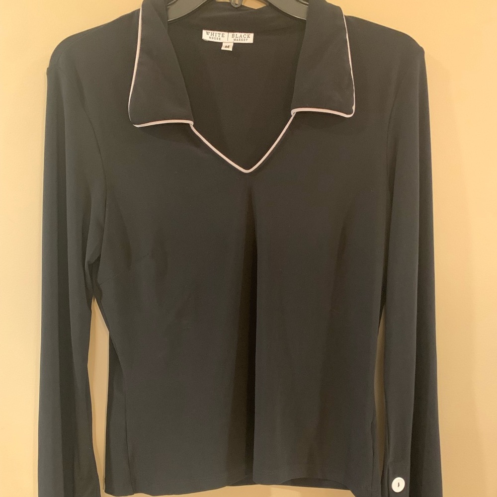 Black and white trim top